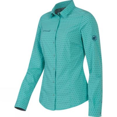 Camisa Mammut Glider Manga Larga Mujer Turquesa - Chile NYR824036